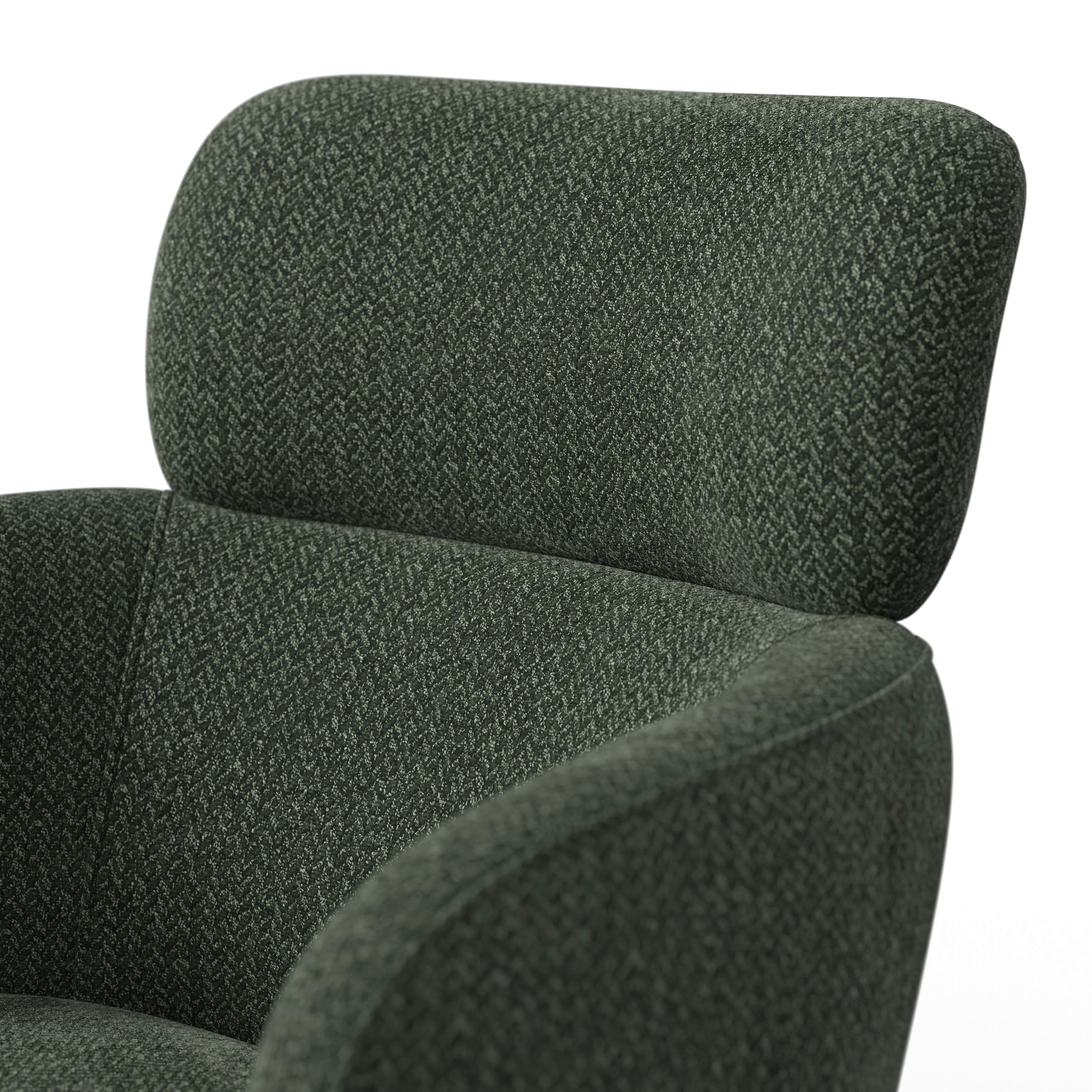 STOL MED ARMSTÖD LIORA - grön/svart, Modern, metall/textil (57,5/84/61cm) - Bessagi Home