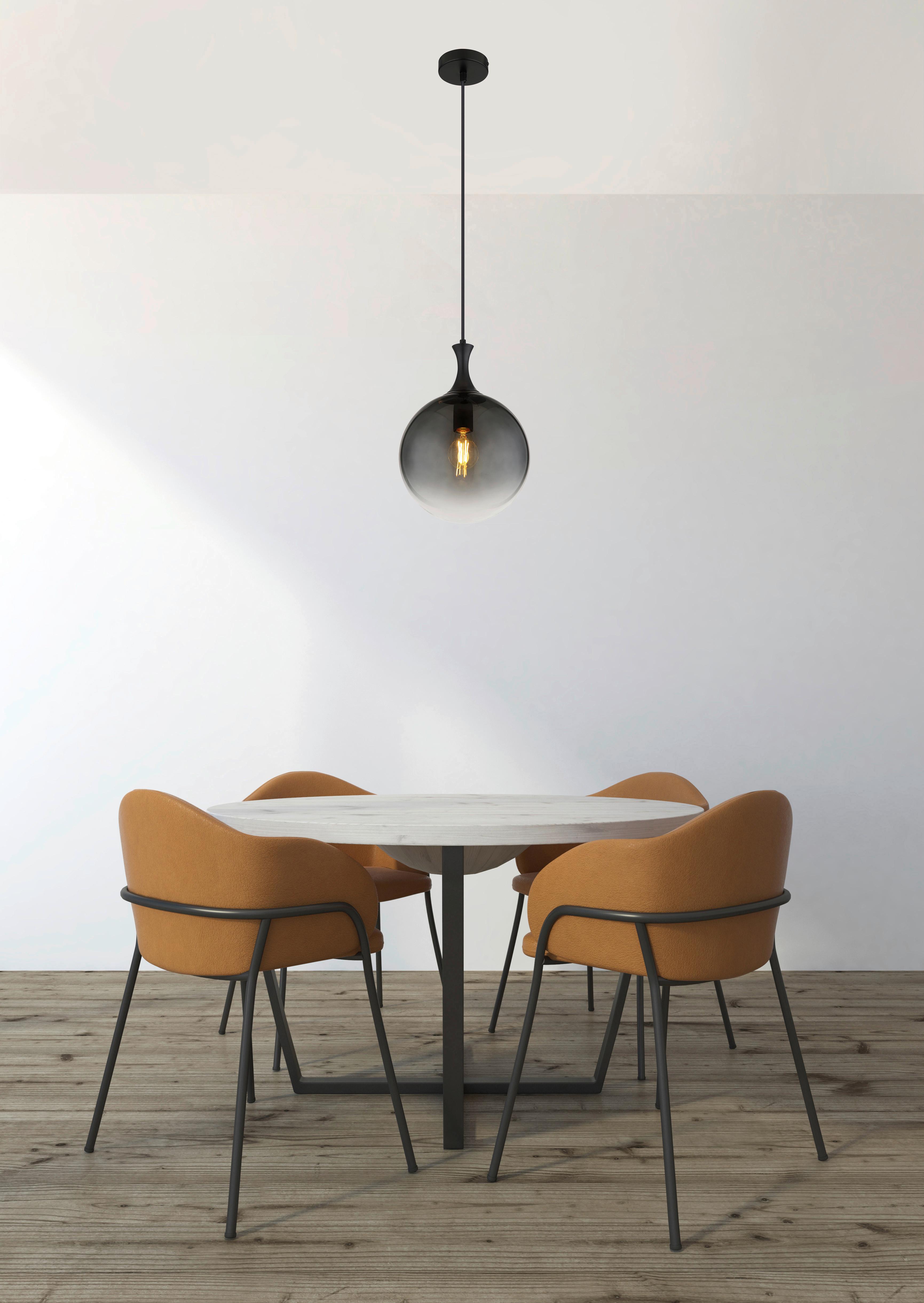 SUSPENSION 15885H - Schwarz, Design, Glas/Kunststoff (25/141cm) - Globo