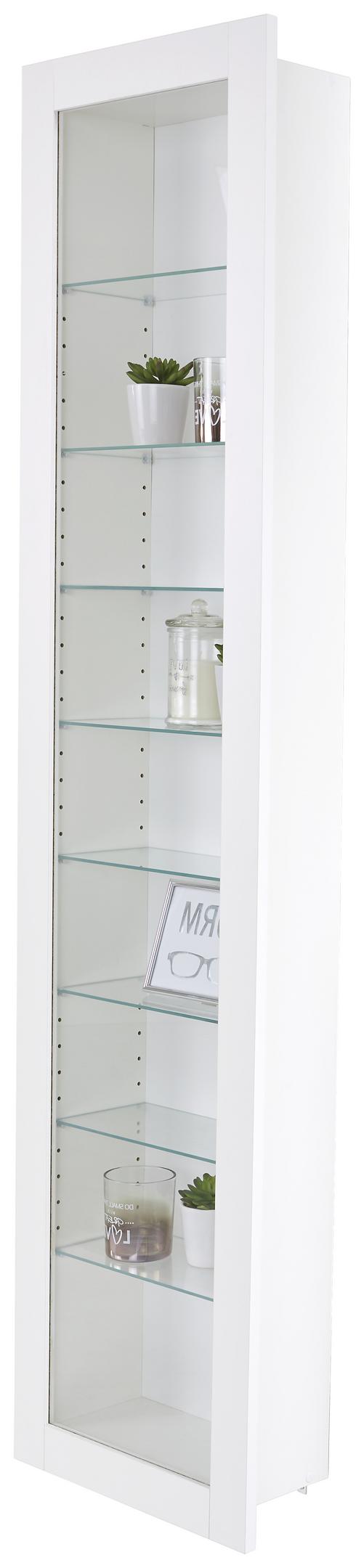Falivitrin Fehér 8 Üvegpolccal Boni - fehér, modern, faalapú anyag/Üveg (42/168,5/17cm)