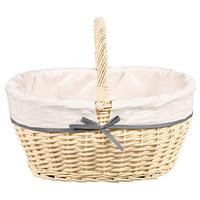 KOSZYK NA ZAKUPY WEISS, MIT TEXTILFUTTER - biały, Basics, materiały naturalne/tkanina (45/33/37cm) - Kesper