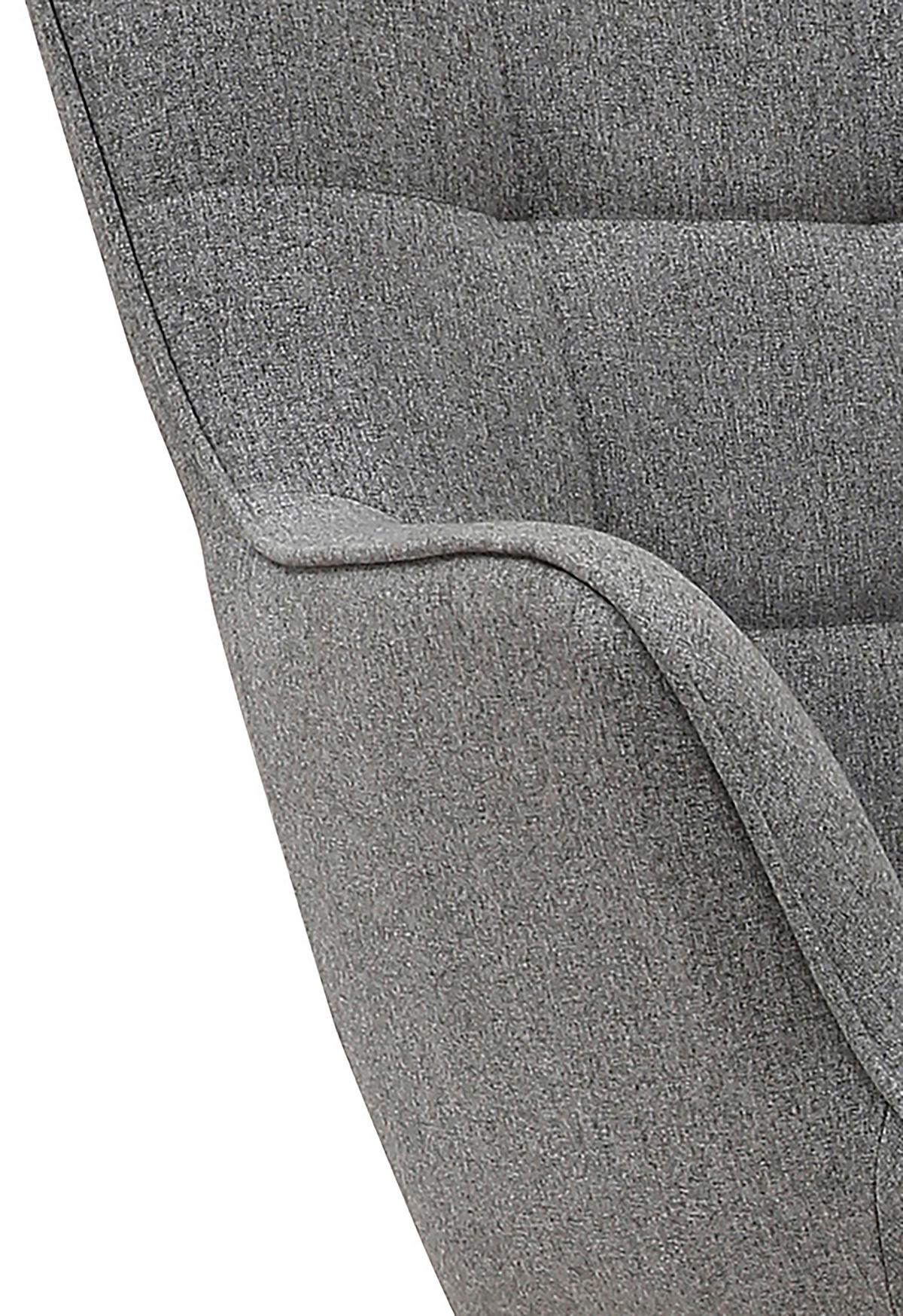 Schaukelsessel Richie Grau, Webstoff - Buchefarben/Schwarz, MODERN, Holz/Textil (72/92/92cm) - MID.YOU