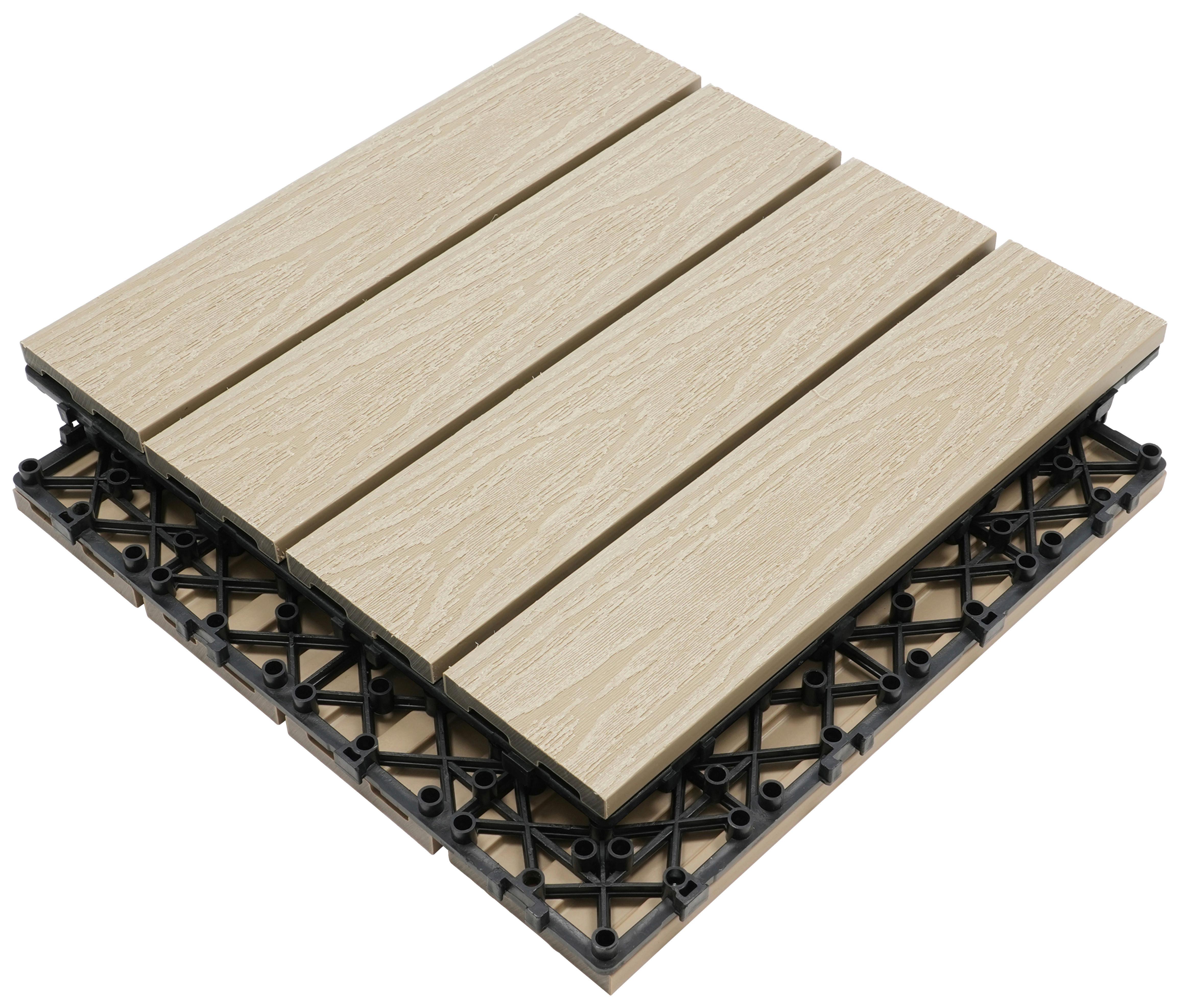 PŁYTKA TARASOWA PREMIUM 11ER SET - beżowy, Konventionell, materiał drewnopochodny (30/30/2,1cm) - Ambia Garden