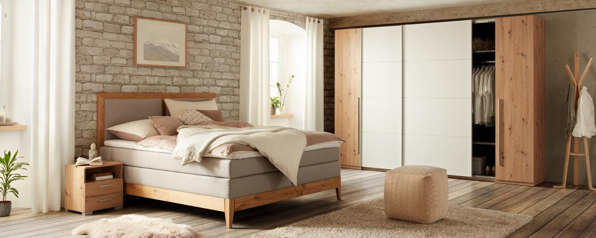 meuble de chevet in Eichefarben - couleur d'aluminium/chêne artisan, Konventionell, matière synthétique/matériau de bois (45/47/35cm) - Mömax