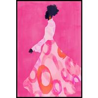 Keilrahmenbild Denise Small Pink/Schwarz - Pink/Schwarz, MODERN, Holzwerkstoff/Kunststoff (60/90cm) - Premium Living