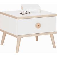 Nachtkästchen in Weiss - Weiss/Eichefarben, Modern, Holz/Holzwerkstoff (52/40/38cm) - Mömax