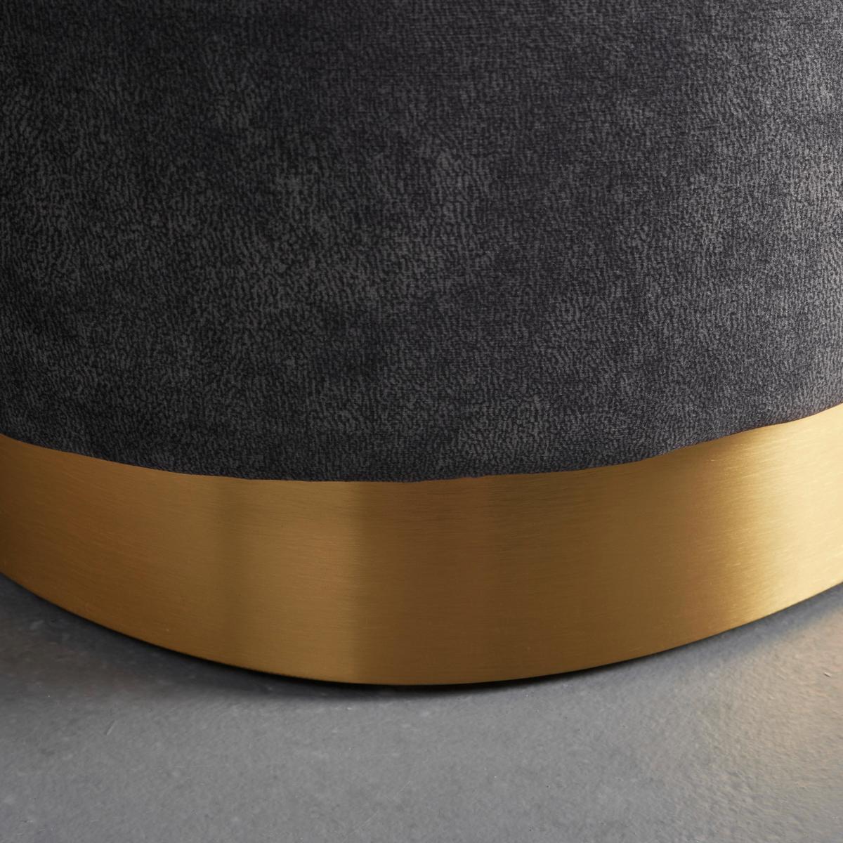 Trosed Anton, Siva, Žamet - zlate barve/siva, Moderno, kovina/tekstil (225/90/85cm) - Bessagi Home