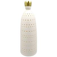 LED-Weihnachtsfigur King Weiß/Goldfarben ca. 25,5cm - Goldfarben/Weiß, KONVENTIONELL, Keramik (8,5/25,5cm) - Mömax