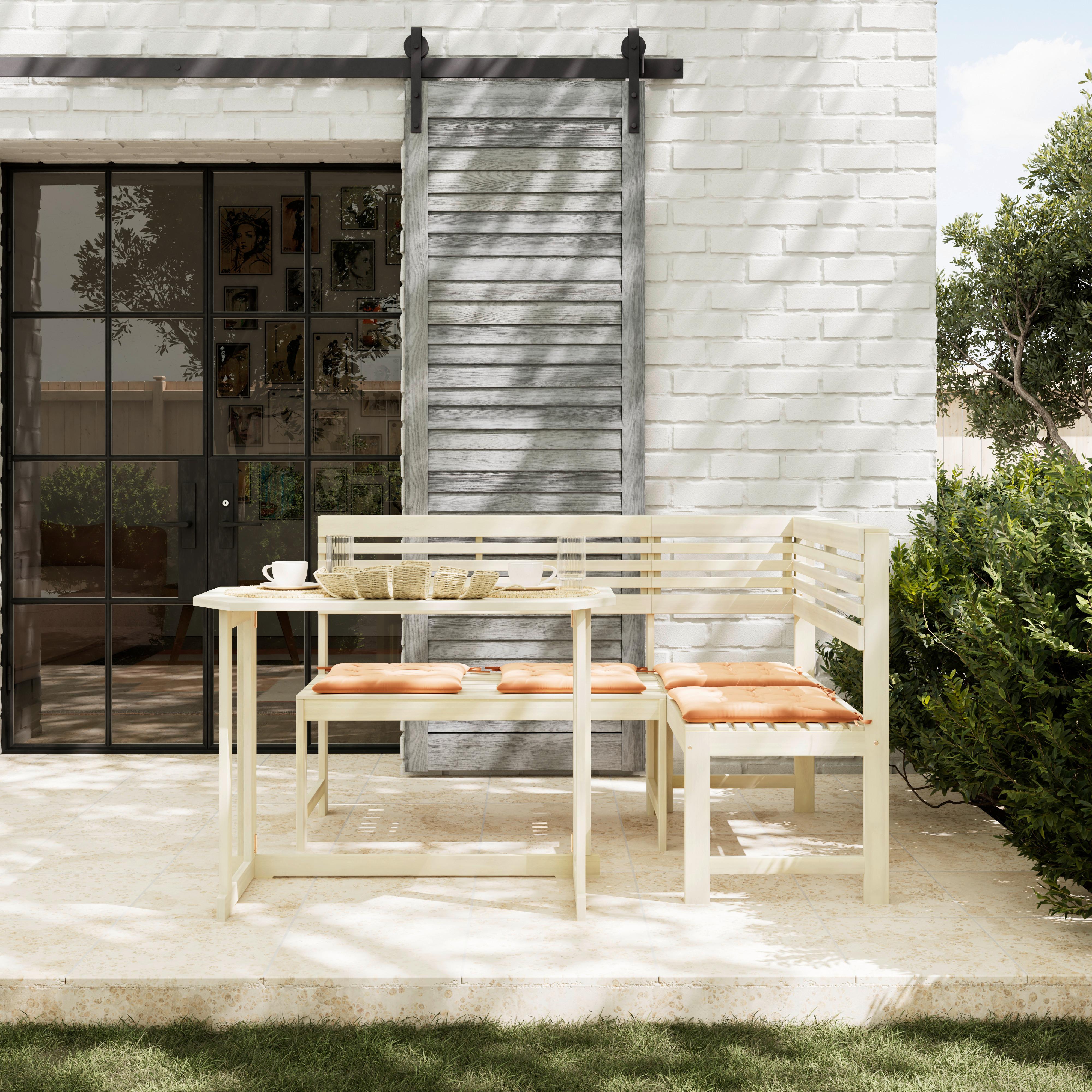 Gartenset Karo Akaziefarben, 3-teilig - Akaziefarben, Natur, Holz (46/99,5/75,5cm) - Mömax