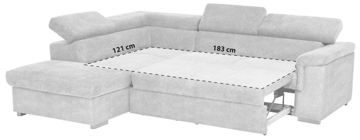 Wohnlandschaft Milla Beige ca. 217x252 cm - Platinfarben, Basics, Holz/Textil (217/252cm) - MID.YOU
