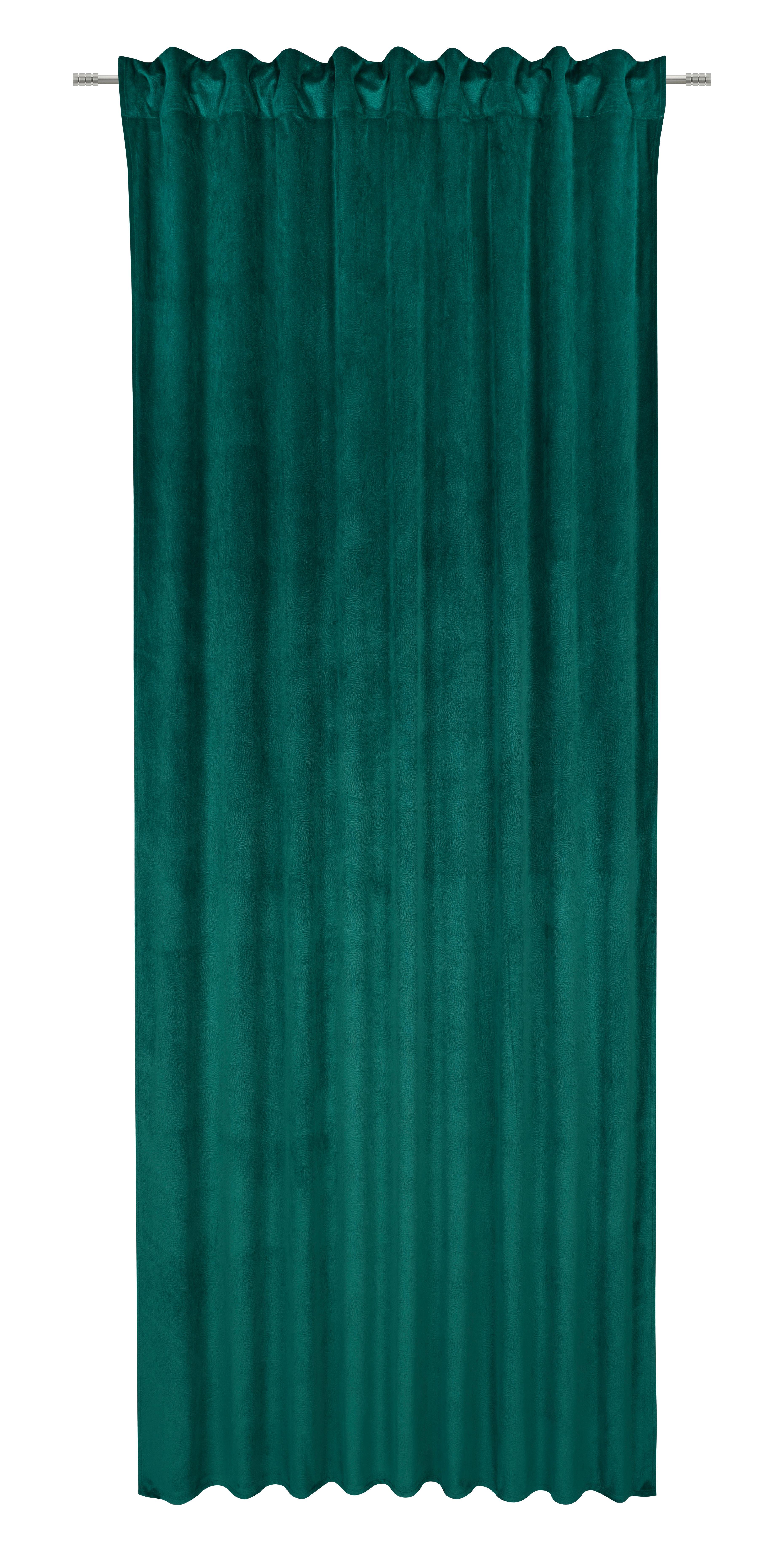 Končana Zavesa Bianca - temno zelena, Konvencionalno, tekstil (140/245cm) - Modern Living