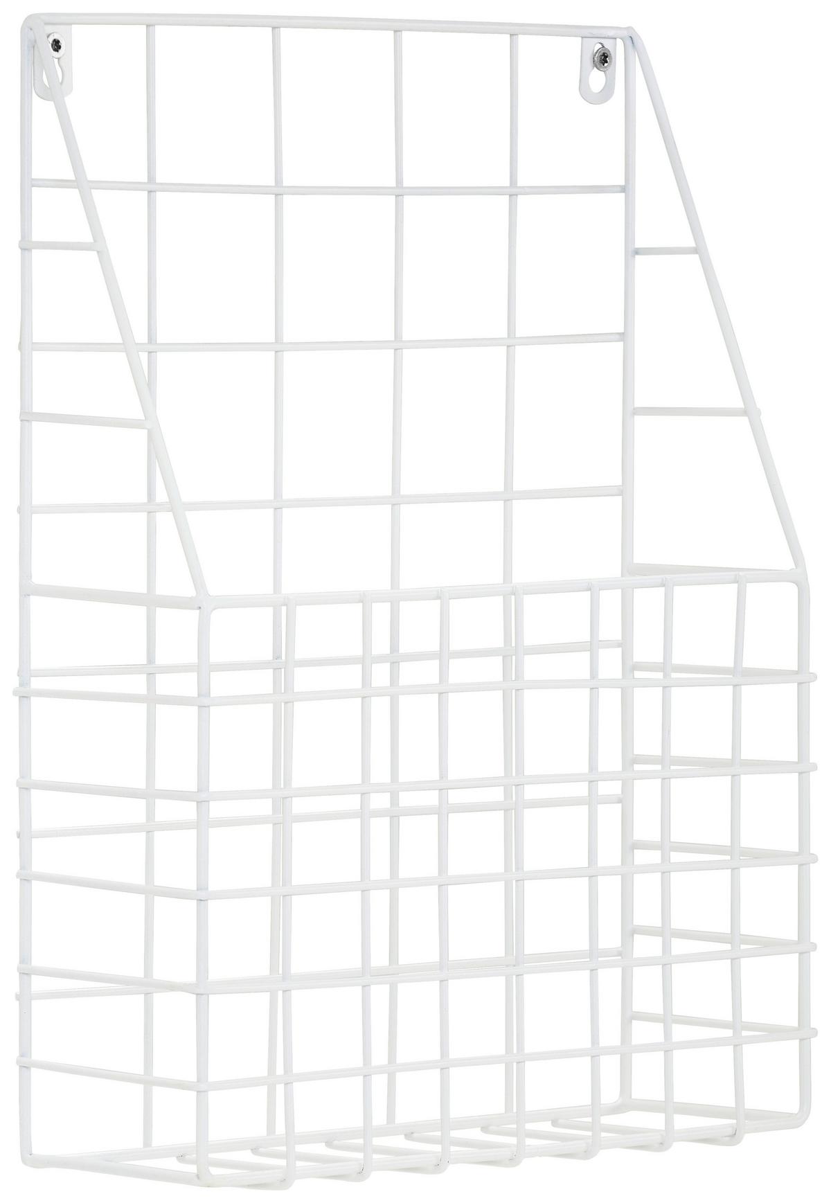 REGAŁ ŚCIENNY NEWS - biały, Trend, metal (27/35,5/8,5cm) - Carryhome