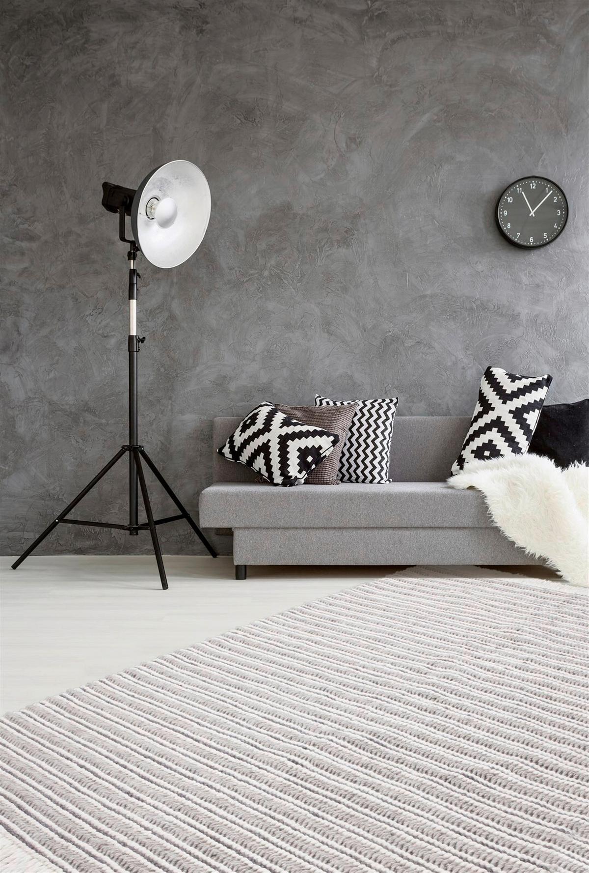 Flachwebeteppich Natura 110 Natural/gra 200x290 - Naturfarben/Grau, Basics, Textil (200/290cm) - Kayoom