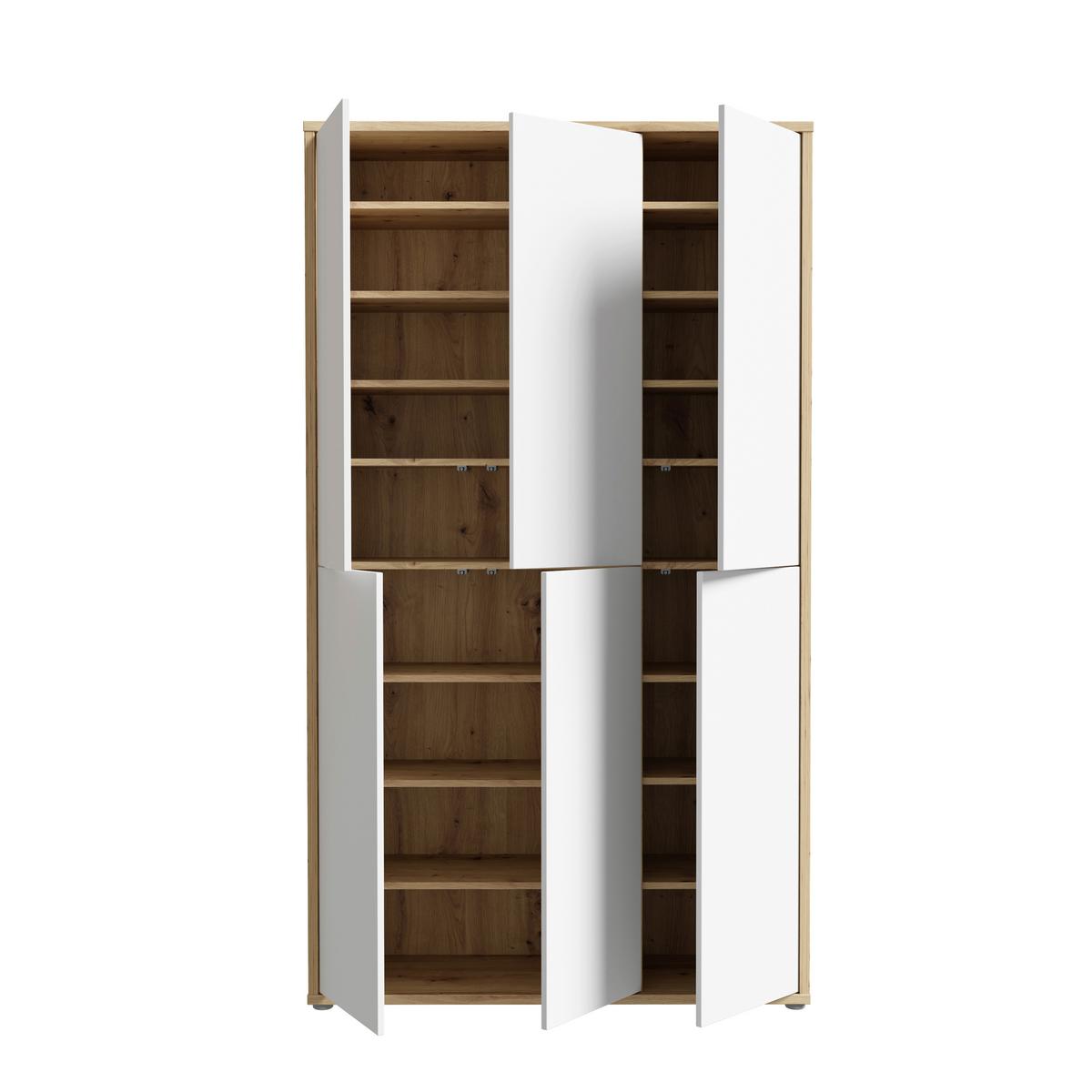 Ormar Za Cipele Alice - siva/hrast Artisan, Moderno, drvni materijal/plastika (109,2/191,9/34,9cm) - Modern Living