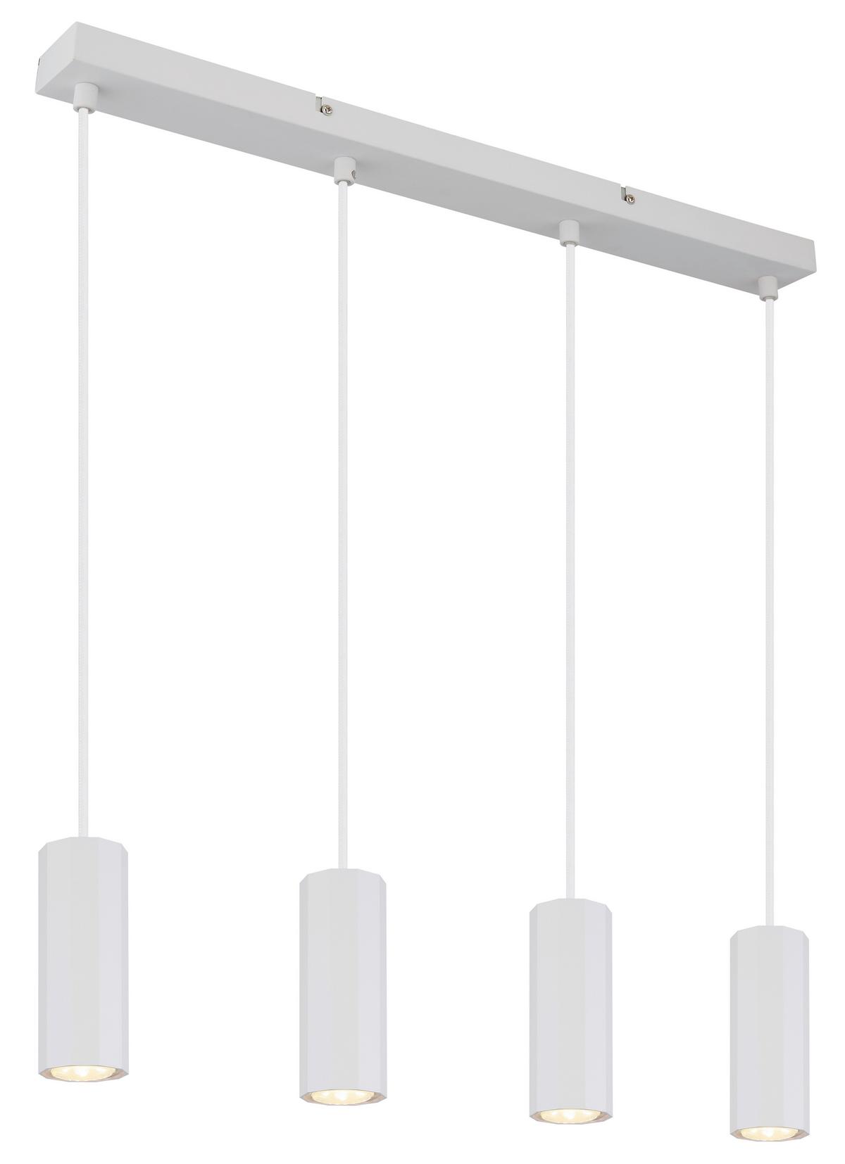 Hängeleuchte James Weiß max. 25 Watt - Weiss, Design, Kunststoff/Metall (61/6/120cm) - Globo