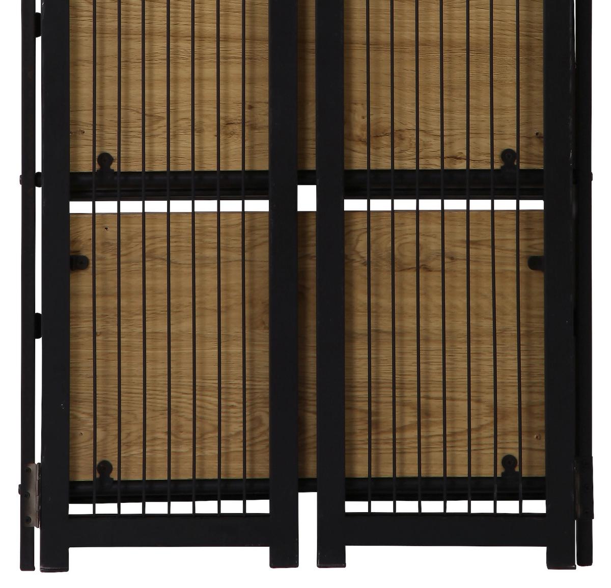 Zložljiv Regal Klapp, Črna, Barva Hrasta - črna/barve hrasta, Moderno, kovina/leseni material (60/124,5/30cm)