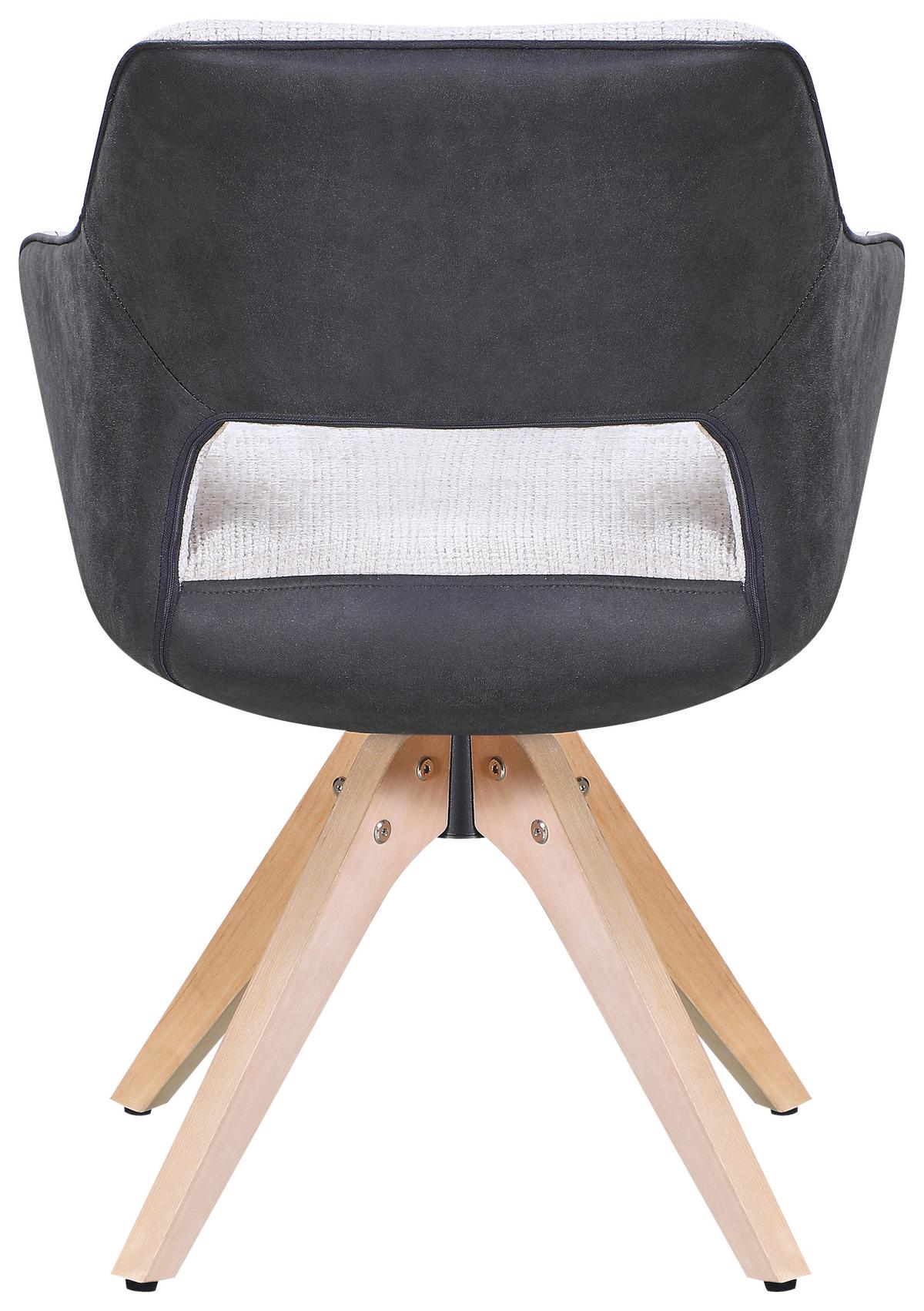Armlehnstuhl Relax Beige/Dunkelgrau/Buchefarben - Dunkelgrau/Beige, MODERN, Holz/Textil (60/84/61cm) - Mömax
