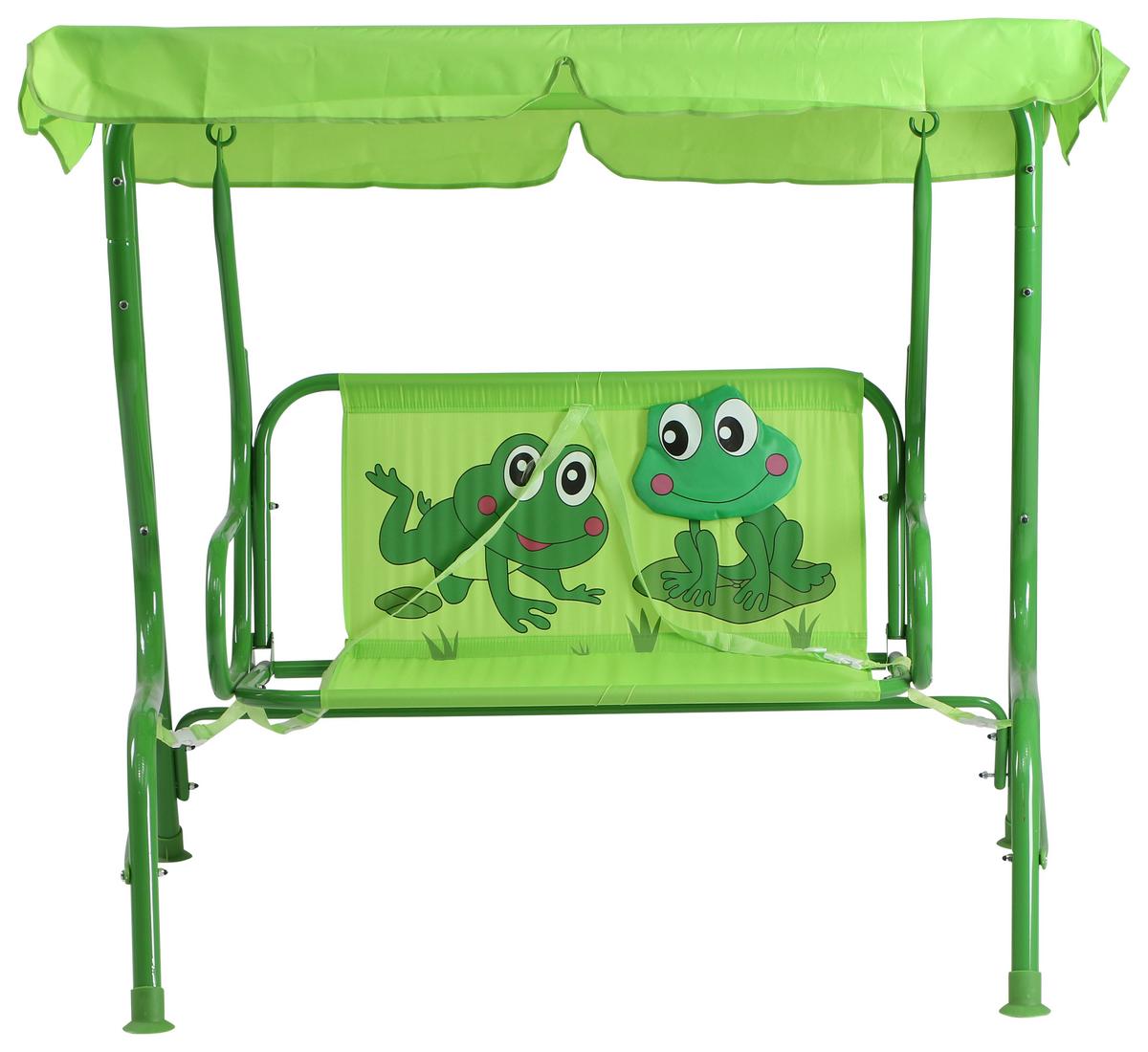 Kinder-Hollywoodschaukel Grün - Grün, MODERN, Textil/Metall (115/118/75cm) - Siena Garden