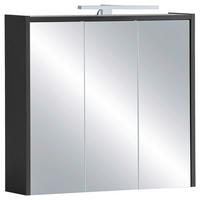 Spiegelschrank Sander Anthrazit/Weiß mit LED - Weiß, MODERN, Glas/Holzwerkstoff (65/62,7/16cm) - MID.YOU
