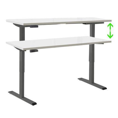 Schreibtisch Office Edition Anthrazit/Weiß - Anthrazit/Weiß, MODERN, Holzwerkstoff/Metall (138/67/69-119cm) - MID.YOU