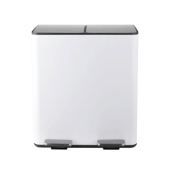 Treteimer Aliya Matt-White - Weiss/Schwarz, Basics, Kunststoff/Metall (45/30/51cm) - Spirella