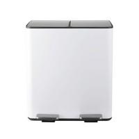 Treteimer Aliya Matt-White - Weiss/Schwarz, Basics, Kunststoff/Metall (45/30/51cm) - Spirella