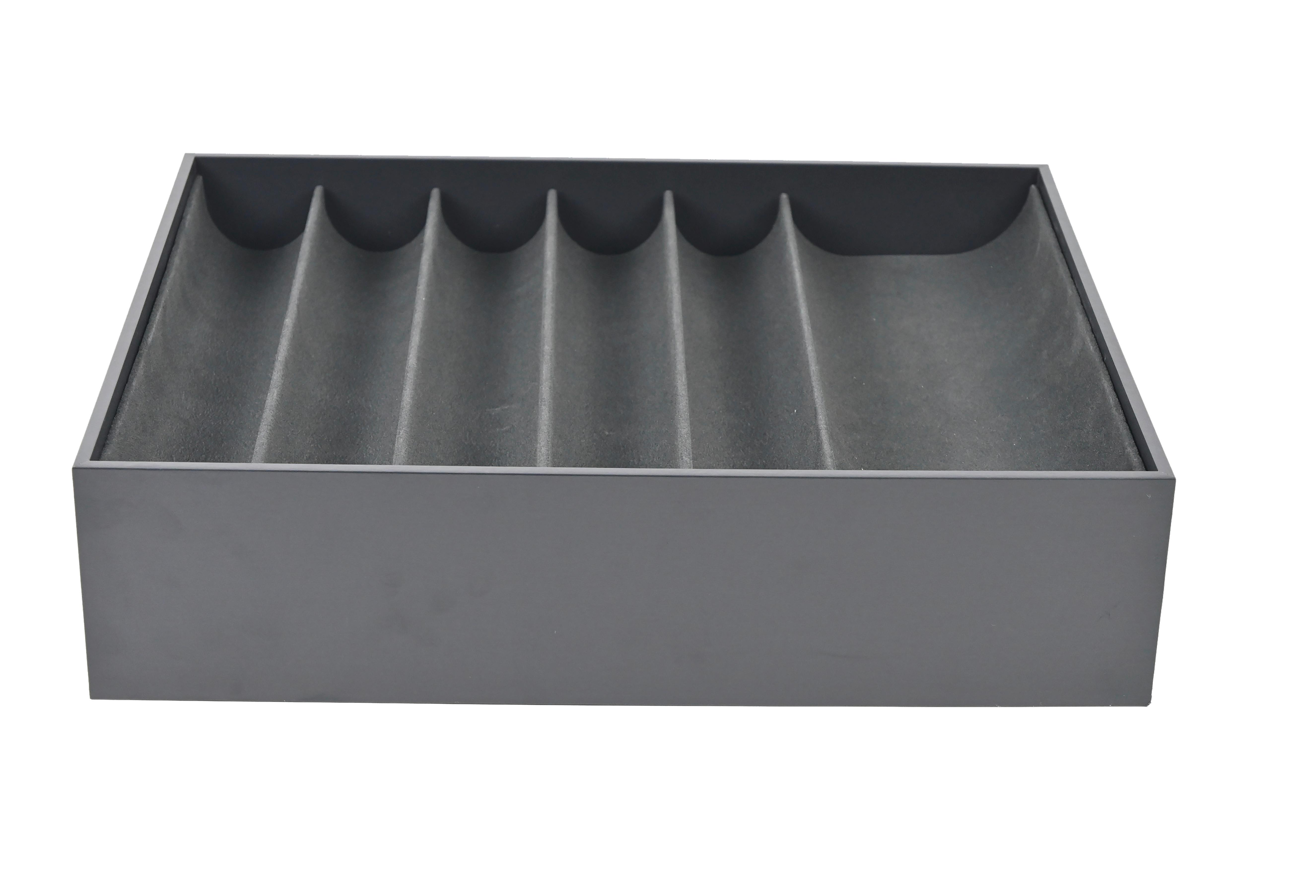 Schmuckbox Unit - S in Grau - Grau, Konventionell, Holzwerkstoff/Textil (43/34/10,5cm) - Premium Living