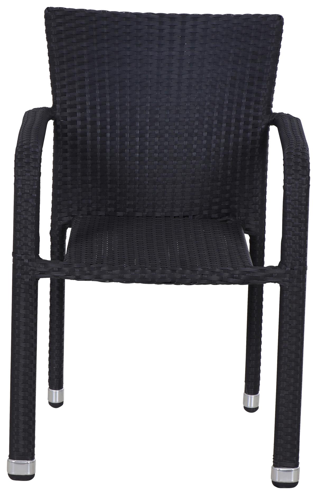 Stapelsessel Schwarz wetterfest - Schwarz, MODERN, Kunststoff/Metall (56/83/60cm) - Siena Garden