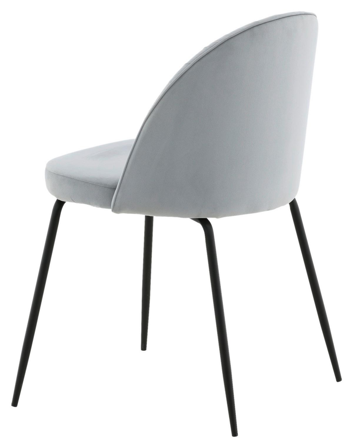 STUHL-SET WRINKLES - Hellgrau, Design, Textil/Metall (49/79.5/50cm) - Livetastic