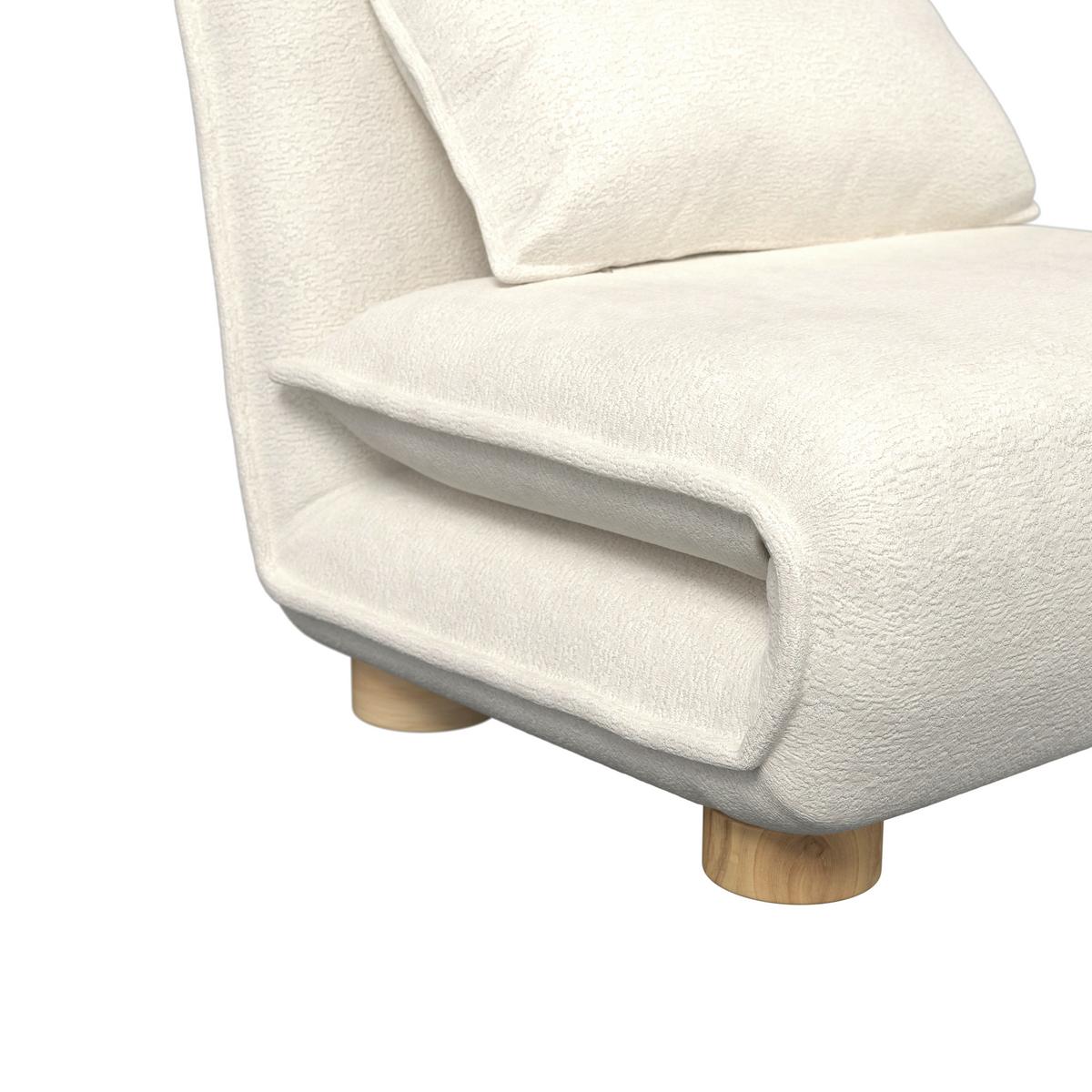 Schlafsessel Bella Weiß Bouclé - Weiß/Naturfarben, MODERN, Holz/Textil (85/76/84cm) - Bessagi Home