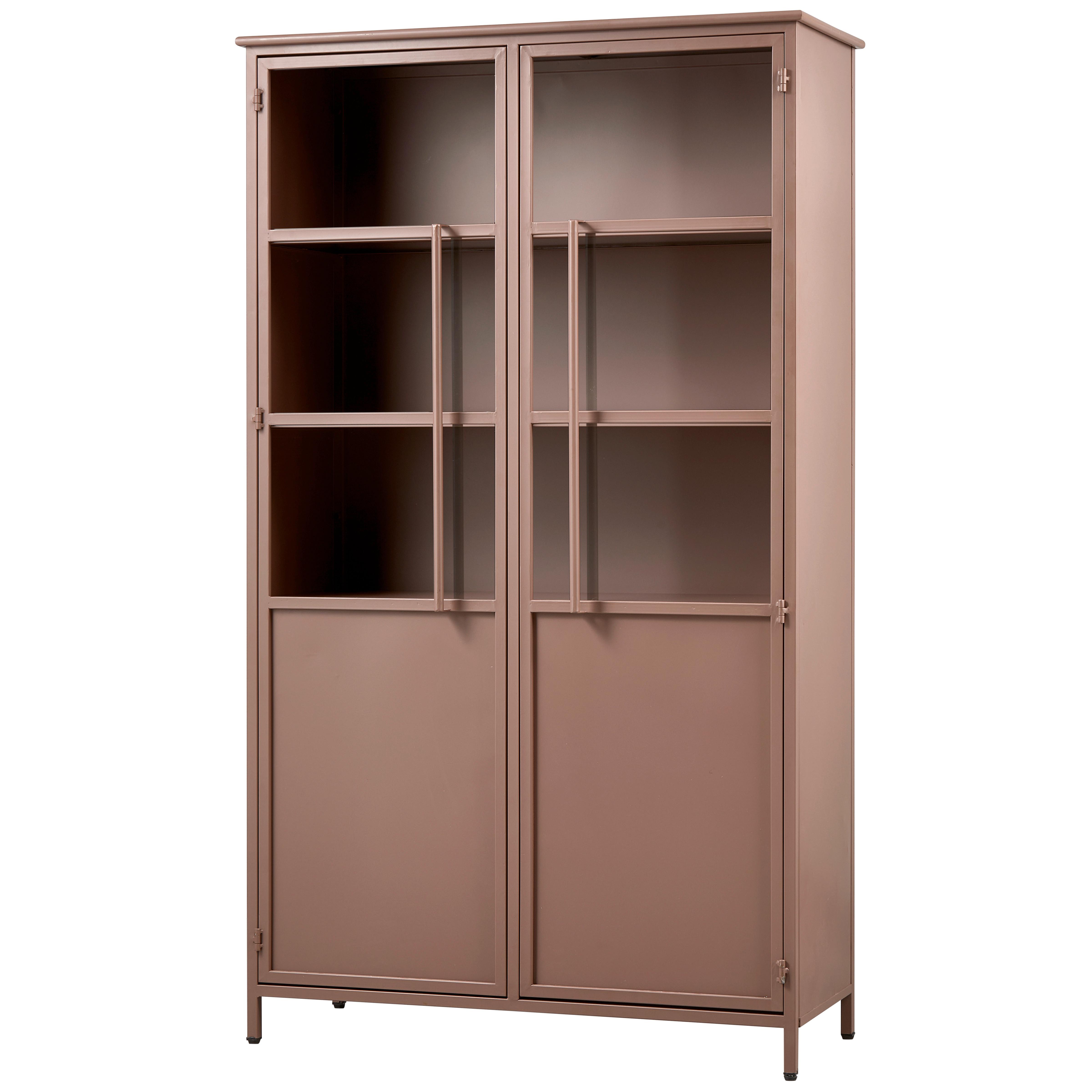 Vitrine Exhibit Braun - Braun, Design, Glas/Metall (99/170/44cm) - Livetastic