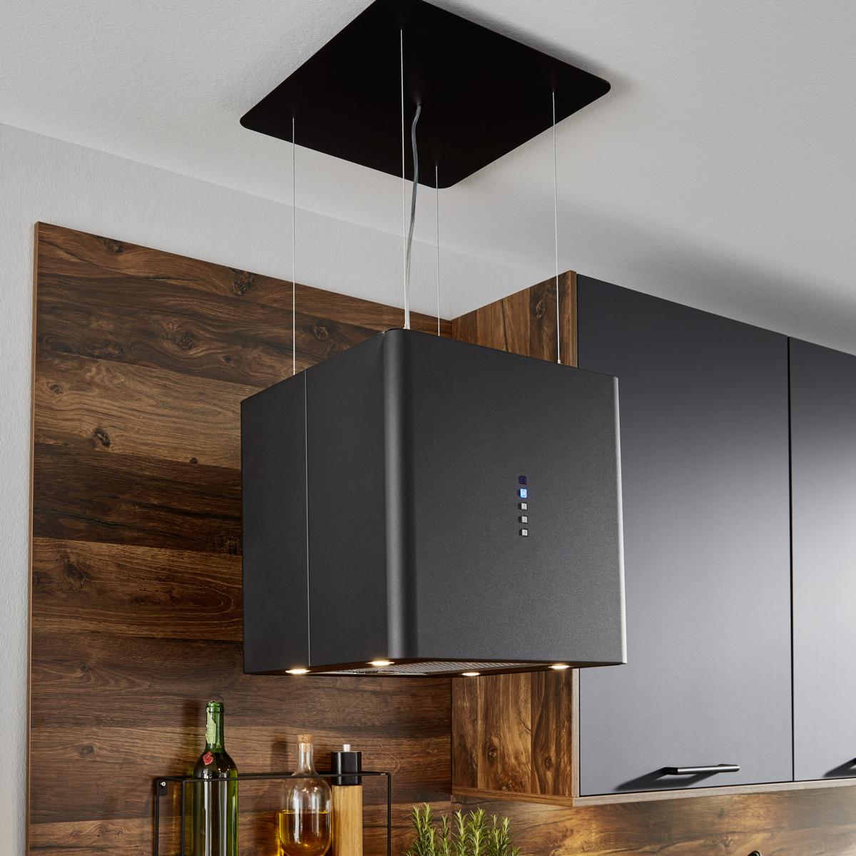 Bucatarie EASYTOUCH - ardeziu/culoare lemn stejar, Modern, material pe bază de lemn (269/123cm) - Nobilia