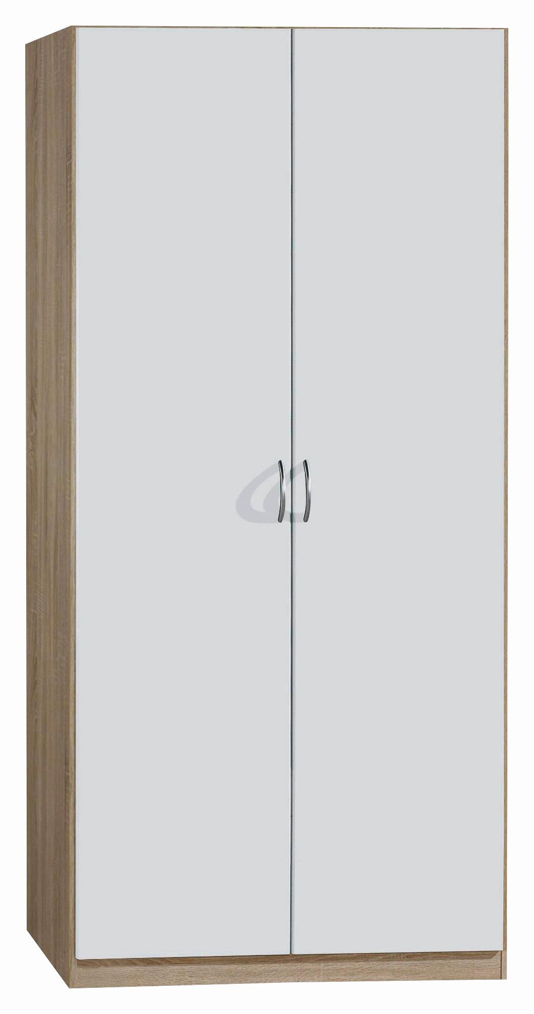Omara S Klasičnimi Vrati Case, Bela, Barva Hrasta - srebrne barve/bela, Design, umetna masa/leseni material (91/197/54cm) - Boxxx