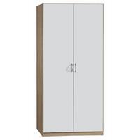 Omara S Klasičnimi Vrati Case, Bela, Barva Hrasta - srebrne barve/bela, Design, umetna masa/leseni material (91/197/54cm) - Boxxx