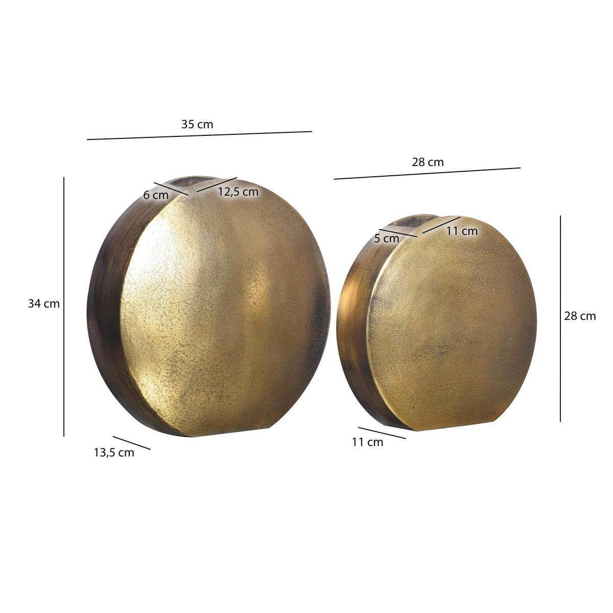 DEKOVASE DEKOVASE 2ER SET GOLD - Goldfarben, Design, Metall (35/34/13,5cm) - Livetastic
