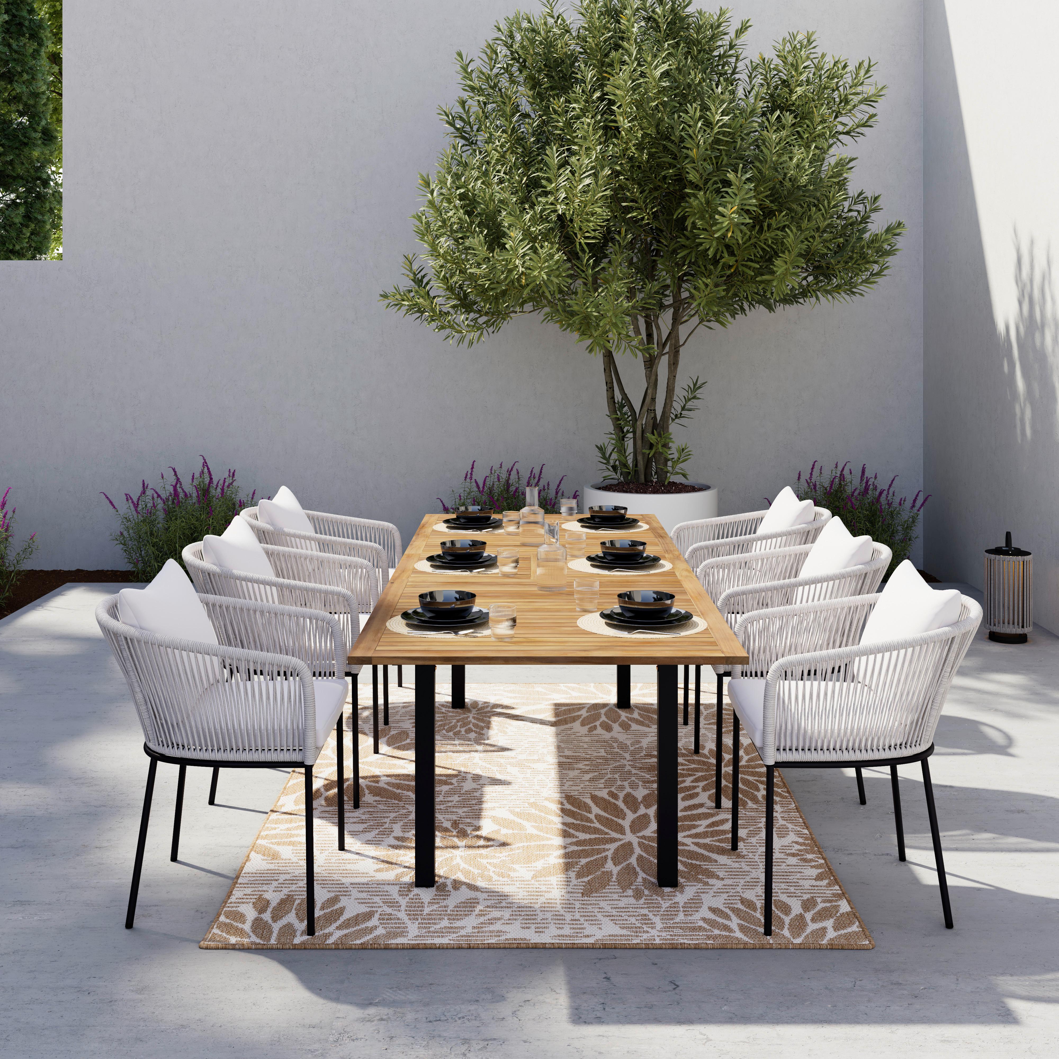 Gartengarnitur Giovanna Creme Holz/Metall/Textil - Creme/Grau, MODERN, Holz/Kunststoff - Bessagi Garden