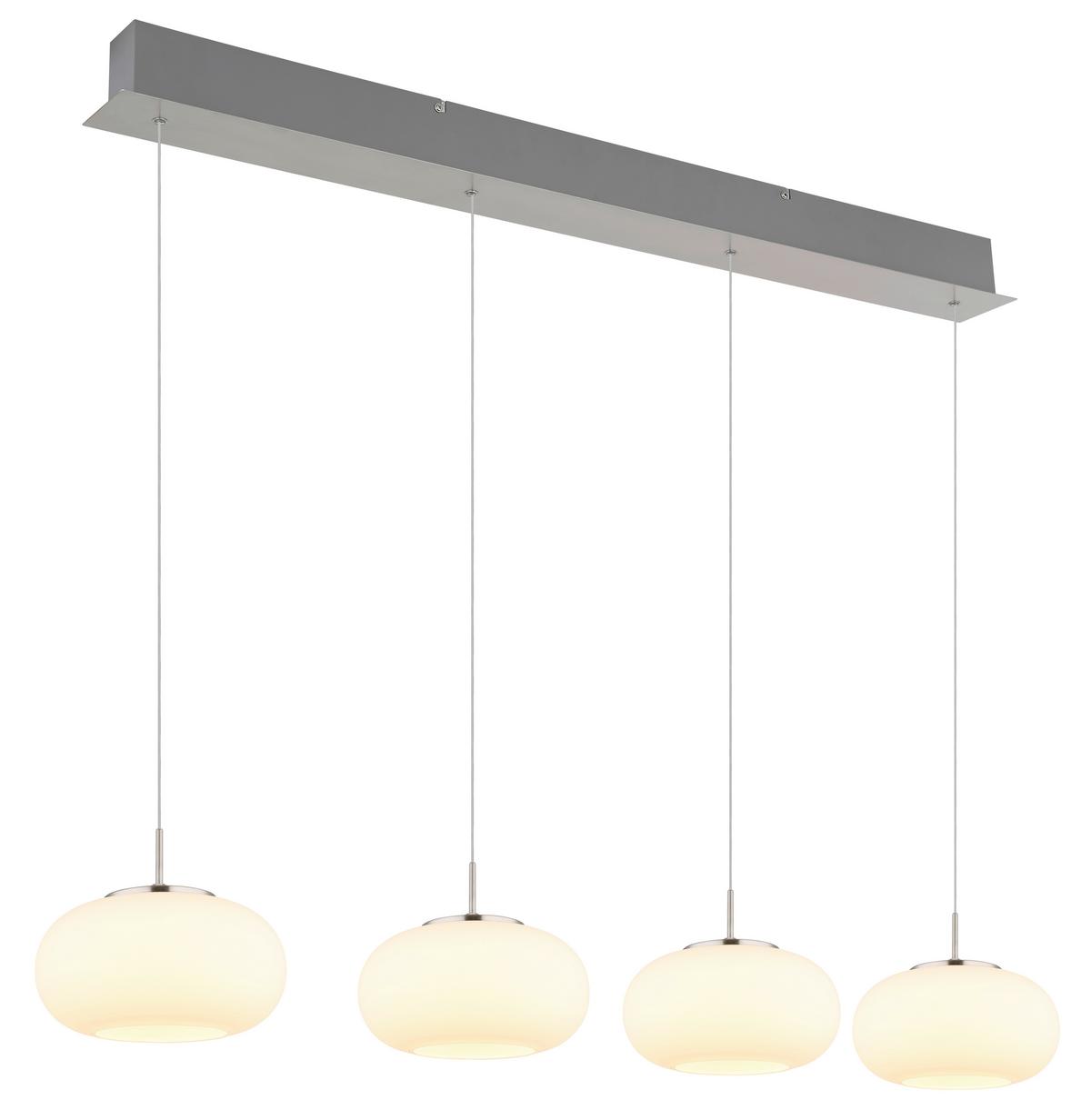 Led Viseća Svjetiljka Opal - boje nikla/prozirno, Design, staklo/metal (110/20/150cm) - Globo