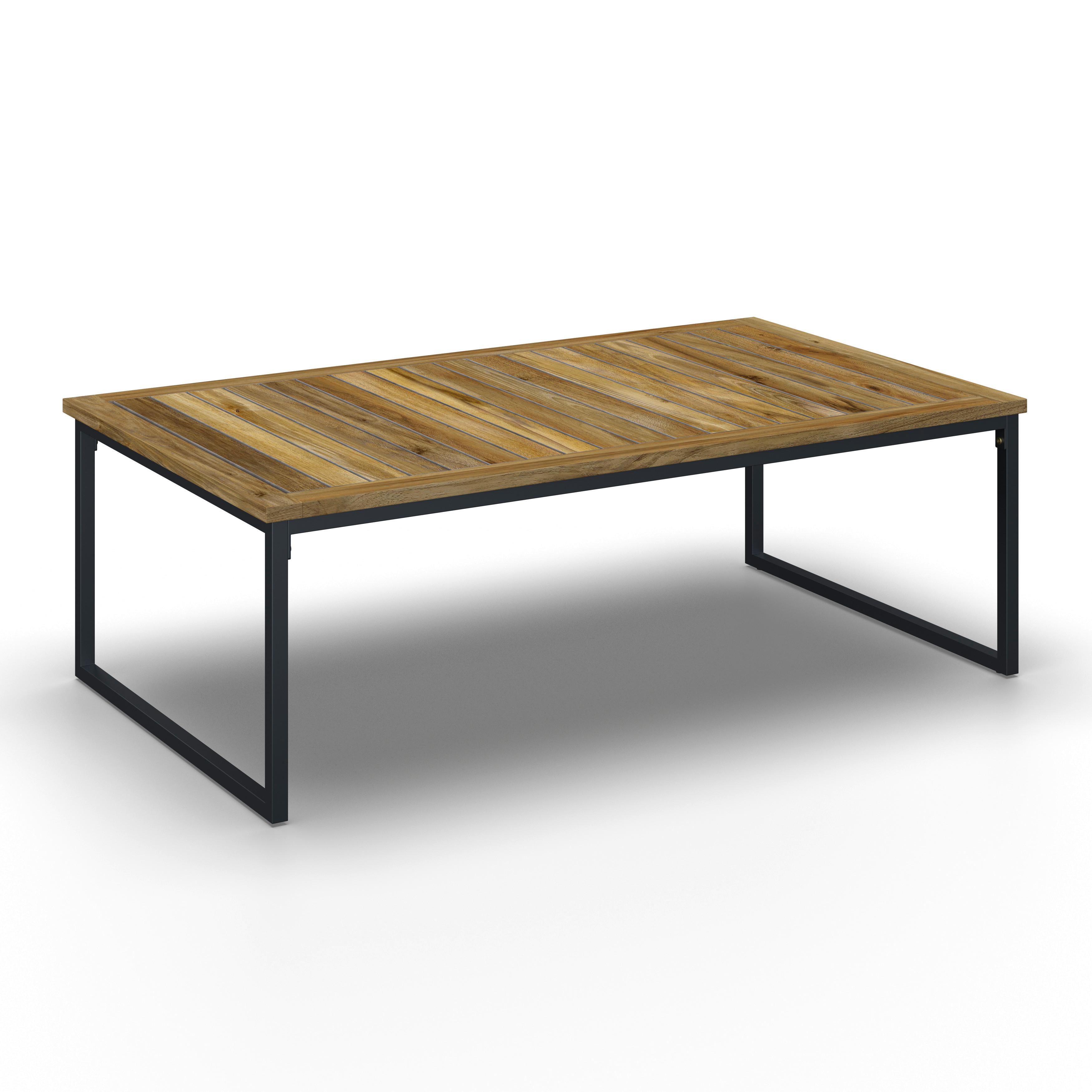 LOUNGEGRUPP SILAS - akaciefärgad/cremefärgad, Modern, metall/trä (130/85/80cm) - Bessagi Garden