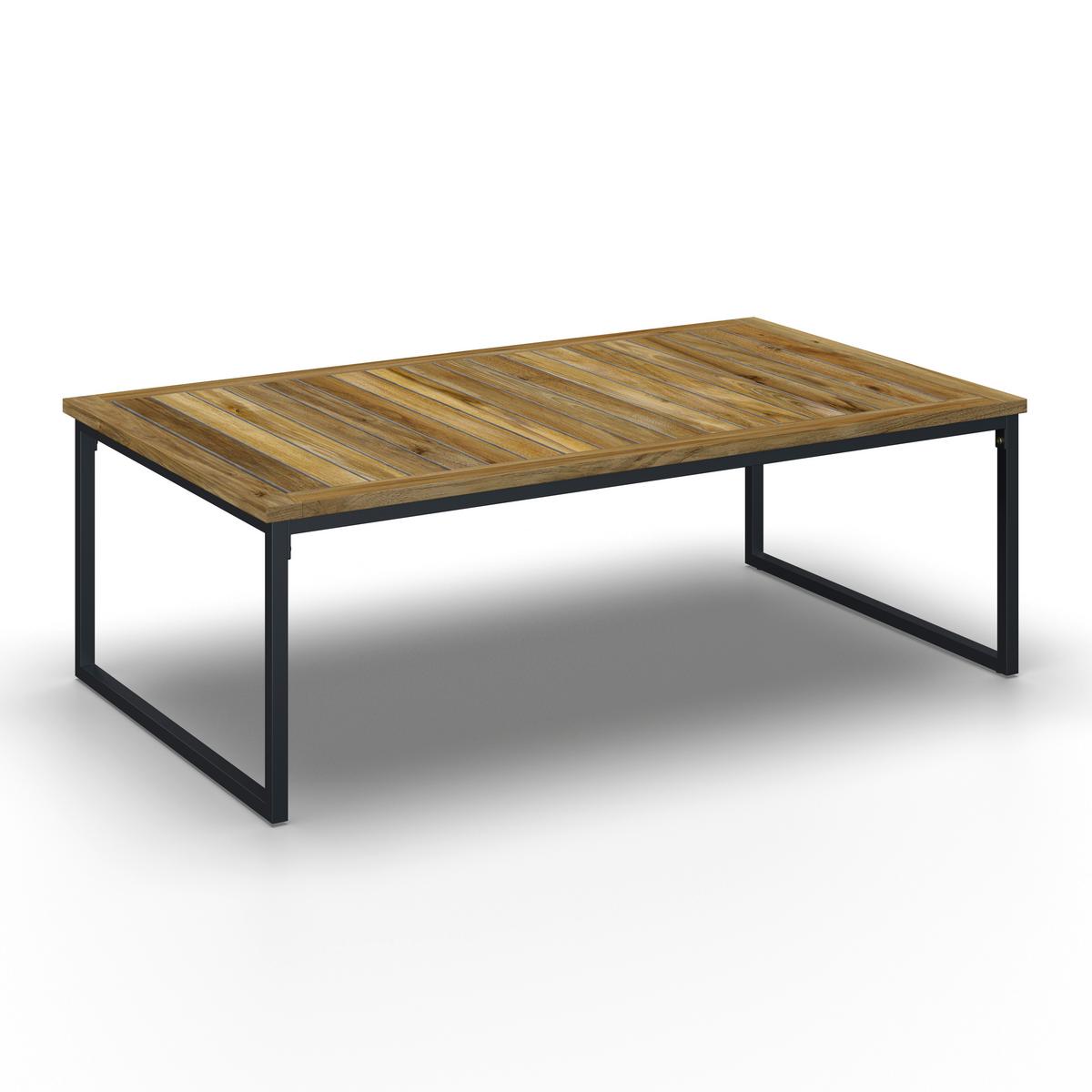 Loungegarnitur Silas Creme Holz/Textil/Metall - Creme/Akaziefarben, Modern, Holz/Textil (130/85/80cm) - Bessagi Garden