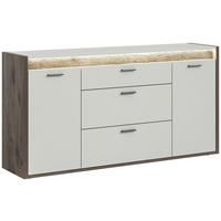 Sideboard Falcona Eiche dunkel /Grau ca. 167x86x40 cm - Design, Holzwerkstoff/Metall (167/86/40cm) - MID.YOU