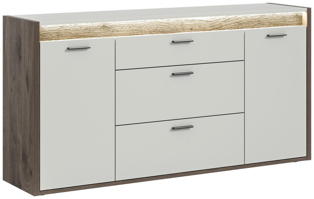 Sideboard Falcona Eiche dunkel /Grau ca. 167x86x40 cm - Design, Holzwerkstoff/Metall (167/86/40cm) - MID.YOU