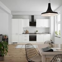 Küchenleerblock Touch High o. Geräte Weiß - Edelstahlfarben/Weiß, MODERN, Holzwerkstoff/Metall (330cm) - Nobilia