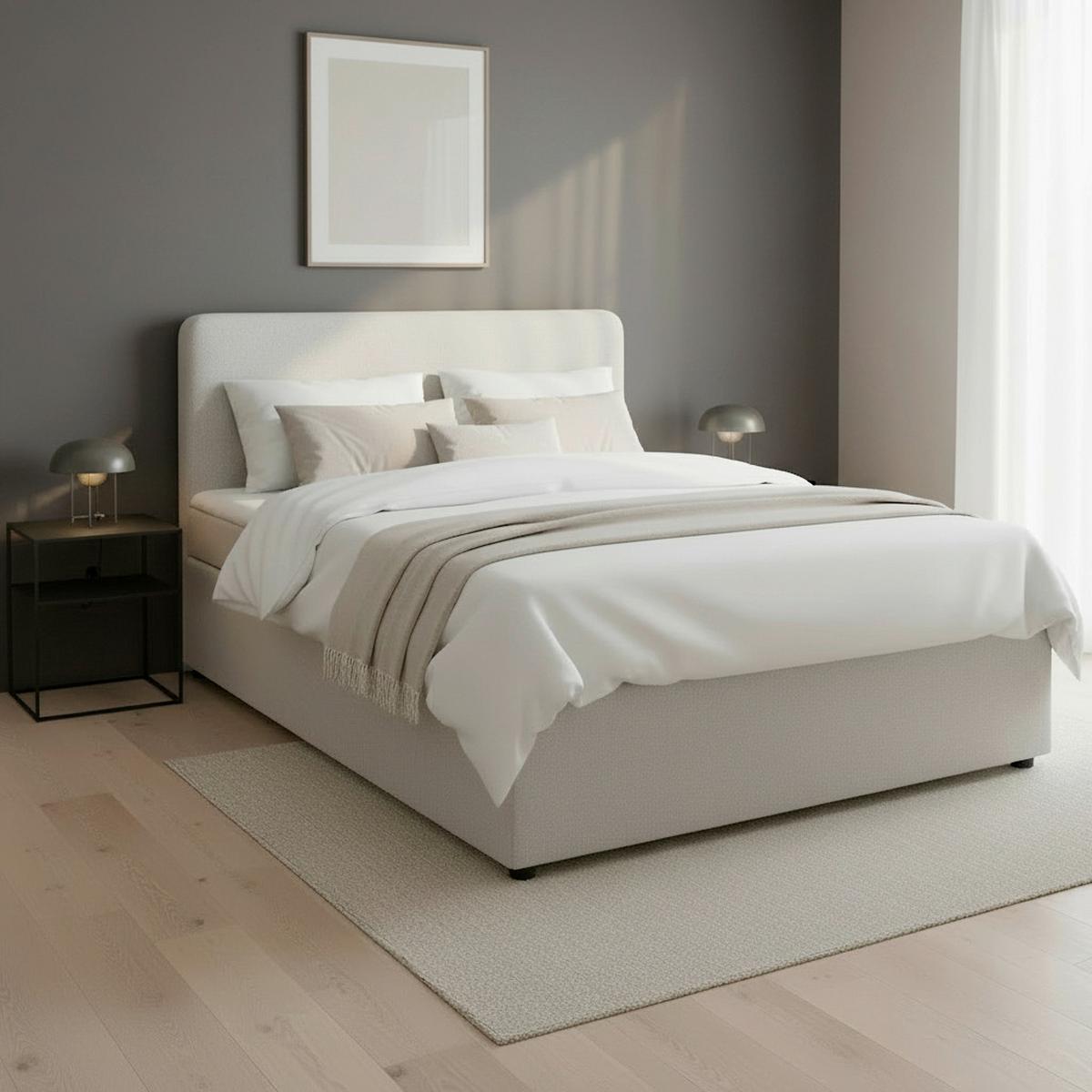 Boxbett Marco Hellgrau ca. 140x200 cm - Hellgrau/Schwarz, MODERN, Holz/Kunststoff (140/200cm) - Bessagi Home