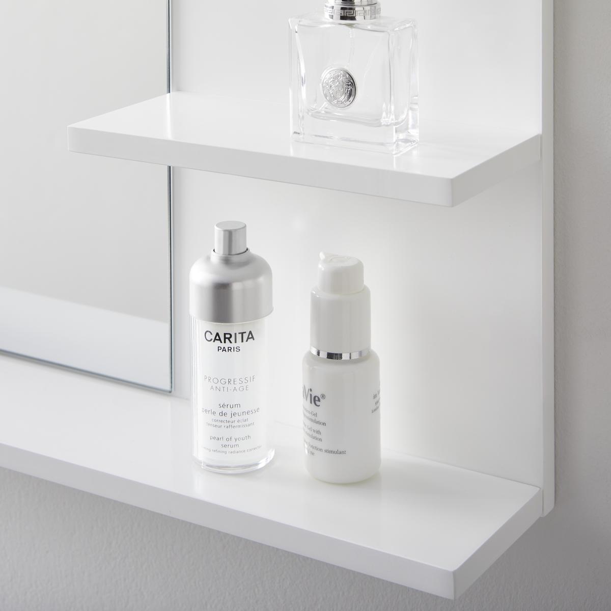 Badezimmerspiegel Tia Weiß - Weiß, MODERN, Glas (60/48/10cm) - Bessagi Home