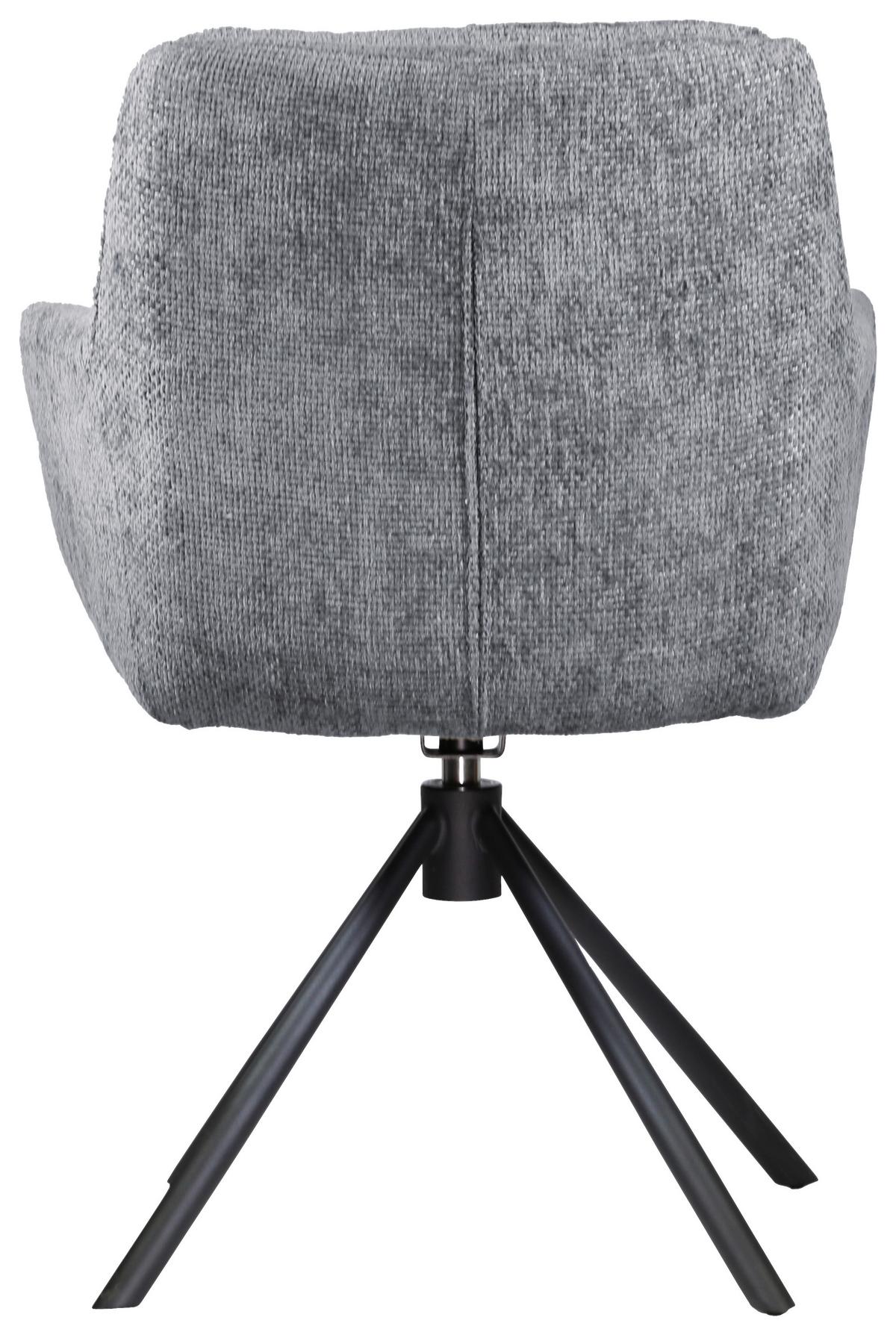 KRZESŁO Z PODŁOKIETNIKAMI JENNY - jasnoszary/czarny, Design, metal/tkanina (63/84/62,5cm) - Novel