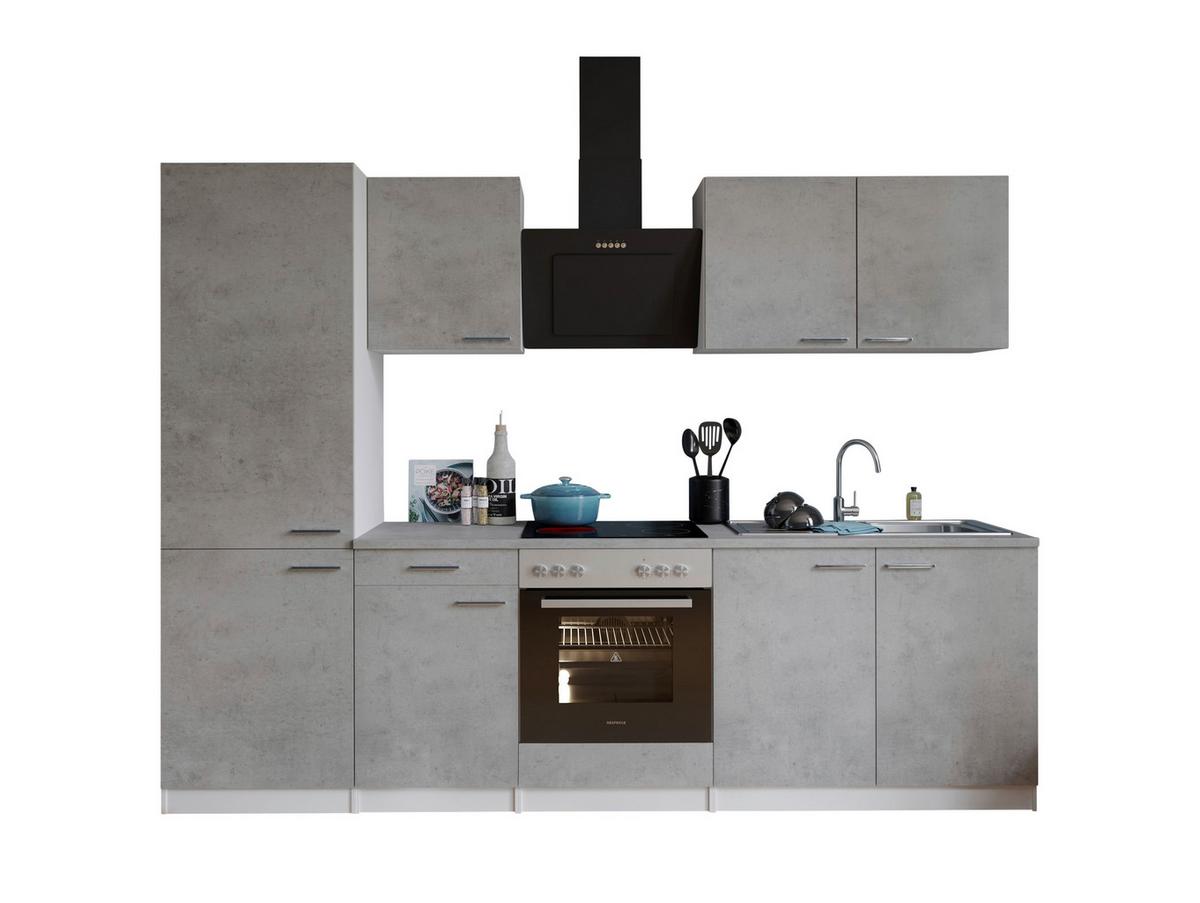 Kuhinjski Blok Z Aparati Malia, 270cm - barve nerjavečega jekla/siva, Basics, kovina/leseni material (270cm) - Respekta