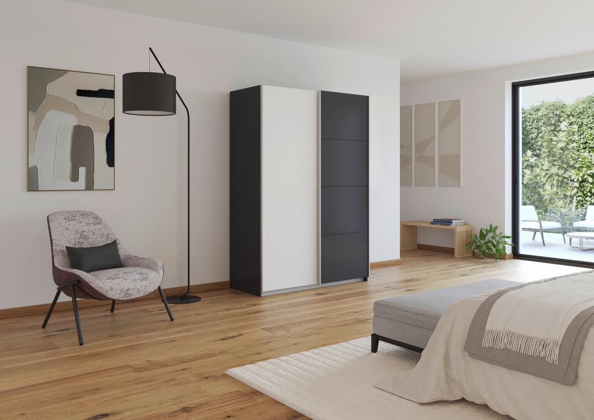 Ormar S Kliznim Vratima Subito - bijela/boje grafita, Moderno, drvni materijal/metal (136/197/61cm) - Modern Living