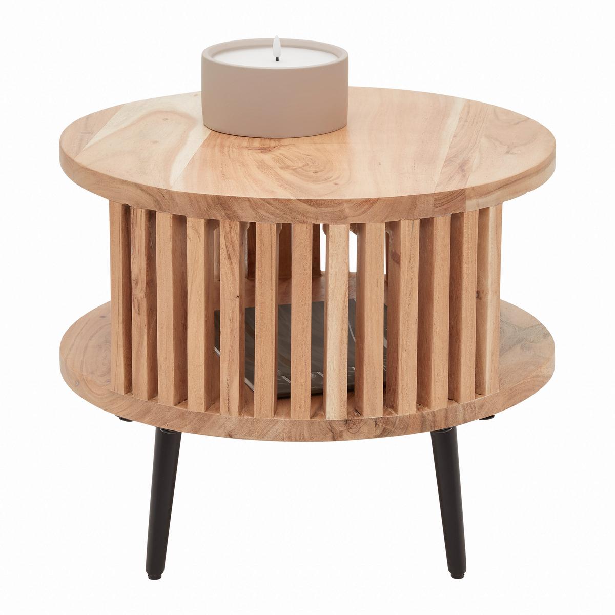 Beistelltisch Maddi Naturfarben/Schwarz - Schwarz/Naturfarben, LIFESTYLE, Holz/Metall (50/40/50cm) - Mömax