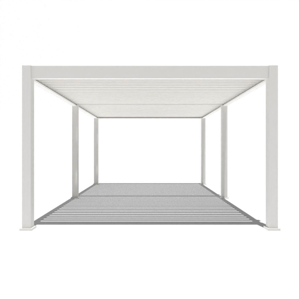 Pergola Deluxe Plus m. LED ca. 600x400 cm Weiß Netzbetr - Weiß, Basics, Metall (600/255/400cm) - Gardenson