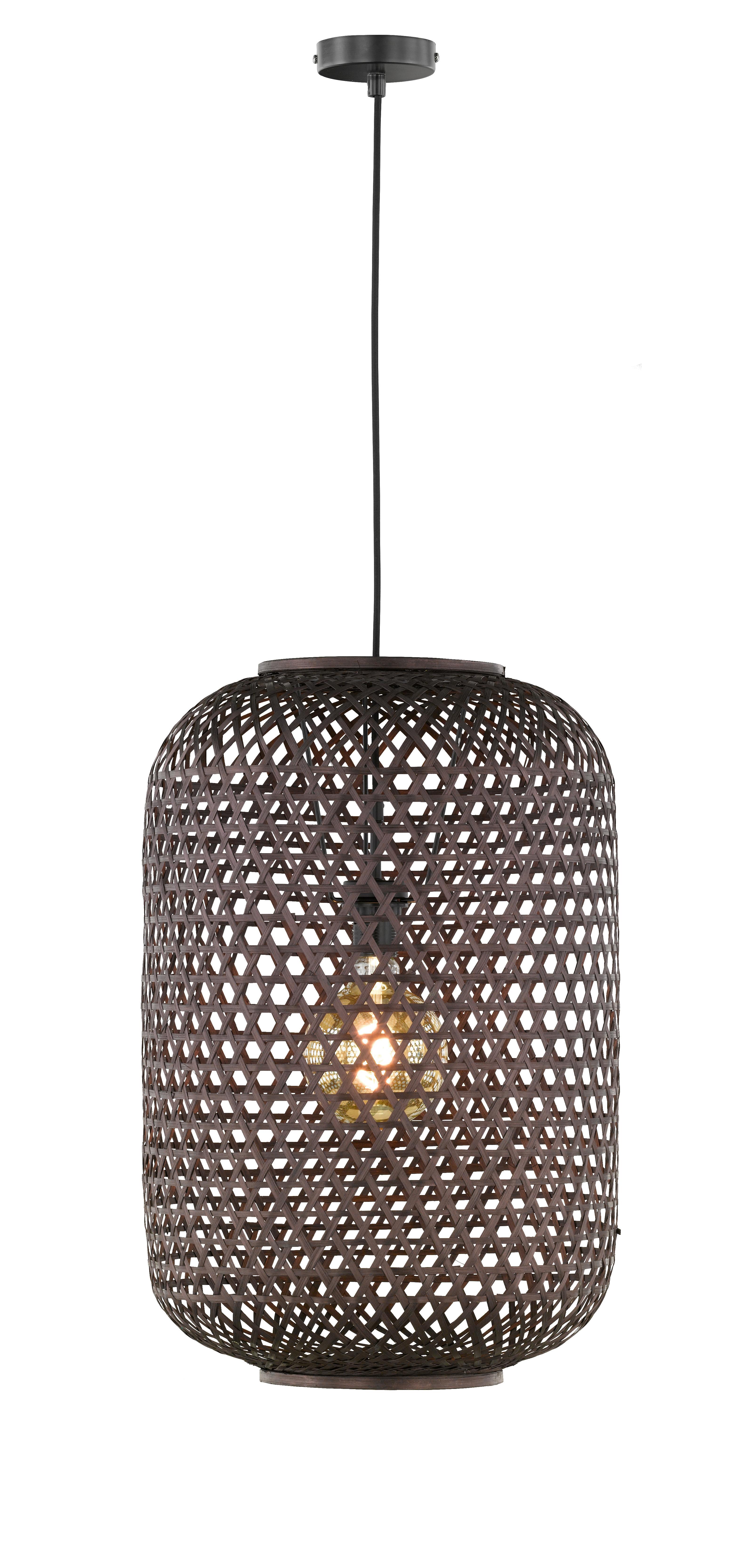 LAMPA WISZĄCA 860474 CALLA - czarny, Natur, drewno (40/250cm) - Schöner Wohnen