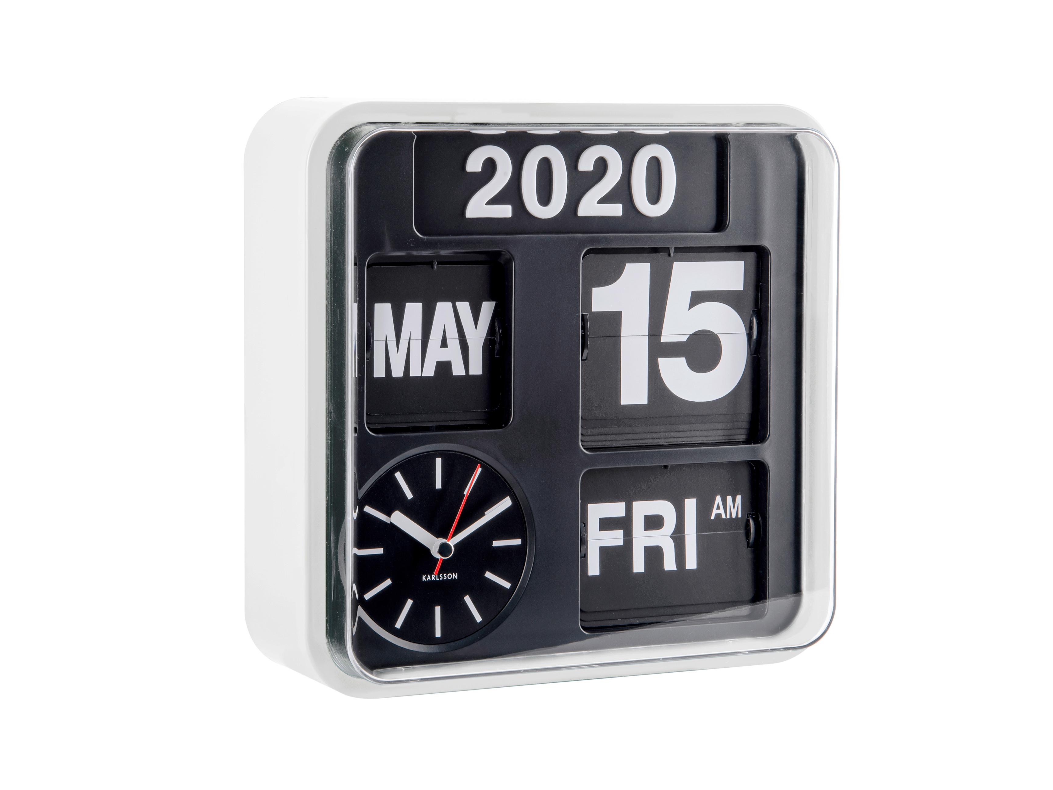 ZEGAR ŚCIENNY WALL CLOCK MINI FLIP - czarny/biały, Basics, tworzywo sztuczne (24,5/24,5/10cm) - Karlsson